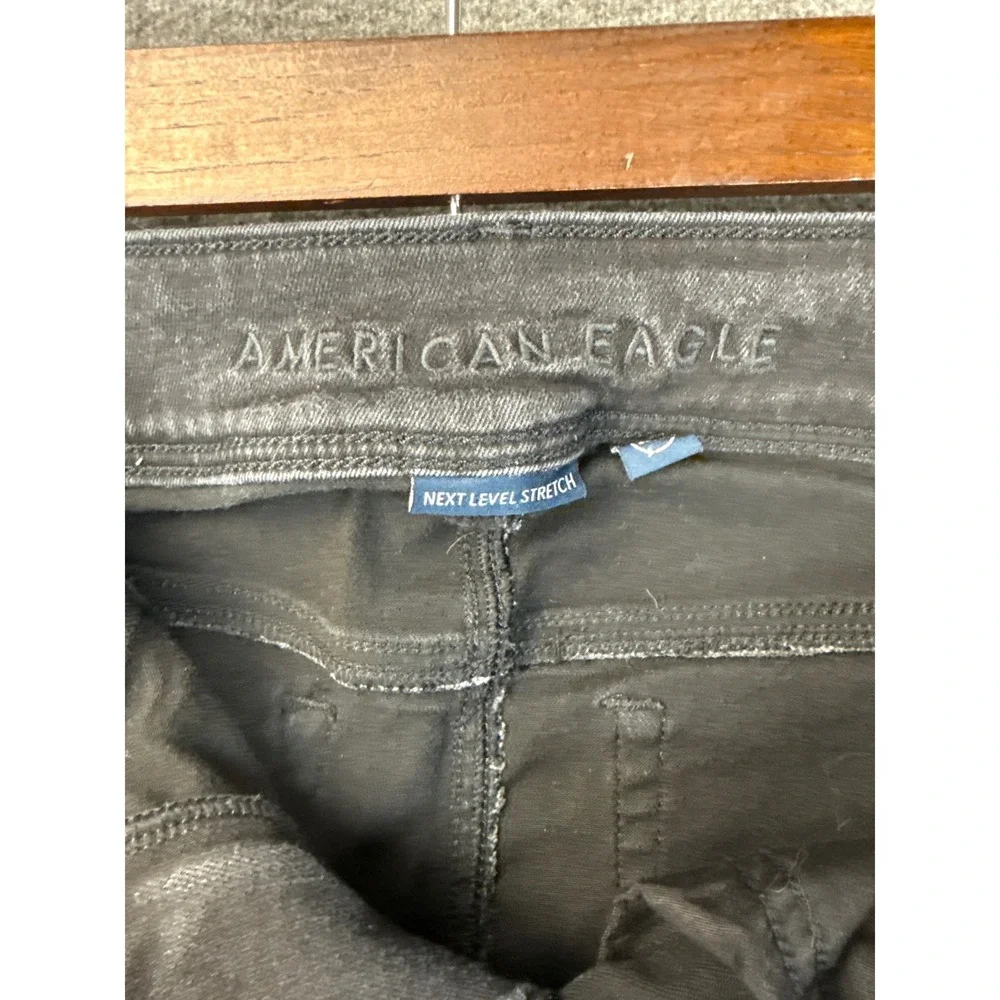 American Eagle Kick Boot Jeans Womens 10 Black Next Level Stretch Travel Country